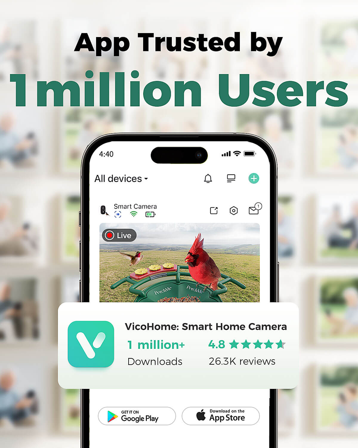 PerchMe Smart Bird Feeder Camera – 2K AI, Solar Powered, Perfect Gift for Bird Lovers