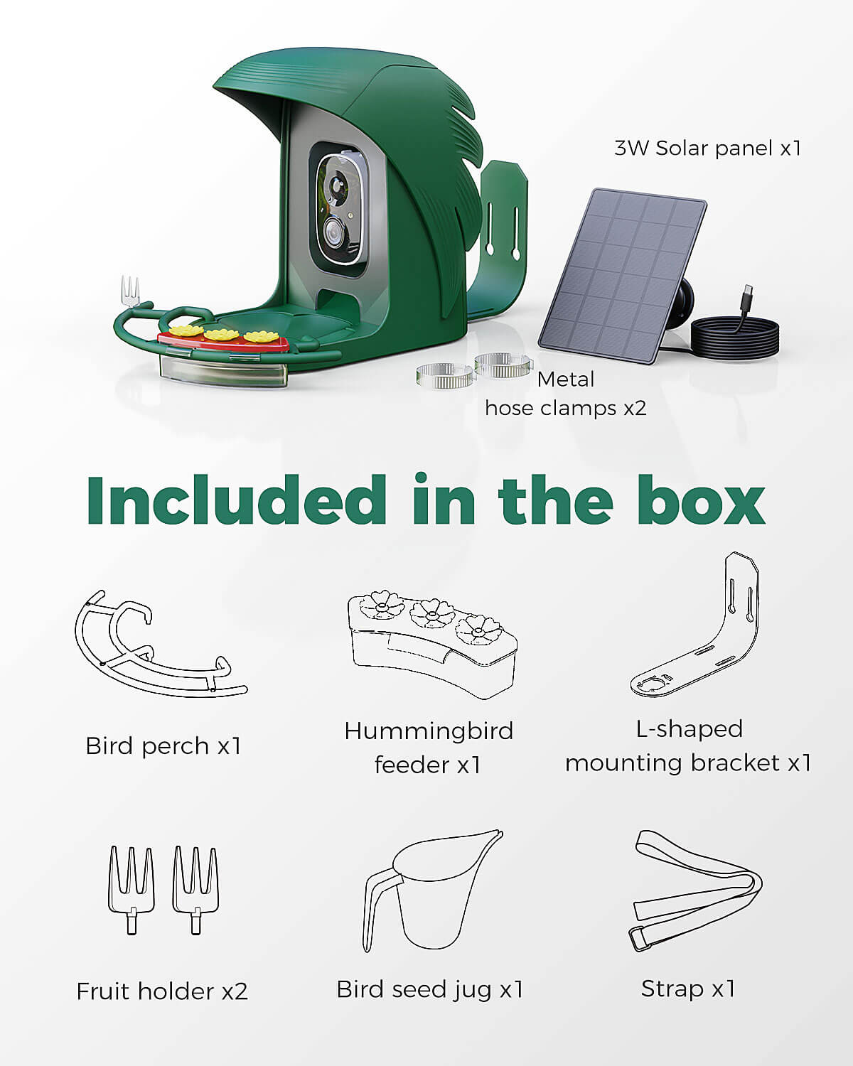 PerchMe Smart Bird Feeder Camera – 2K AI, Solar Powered, Perfect Gift for Bird Lovers