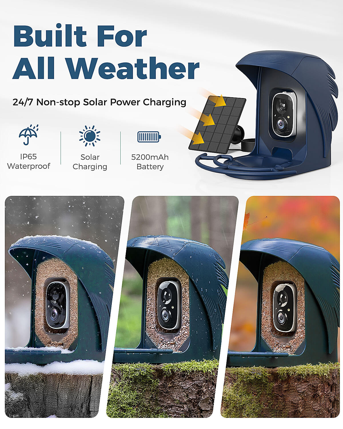 PerchMe Smart Bird Feeder - 2K AI Camera, Solar Power, Perfect Gift for Parents
