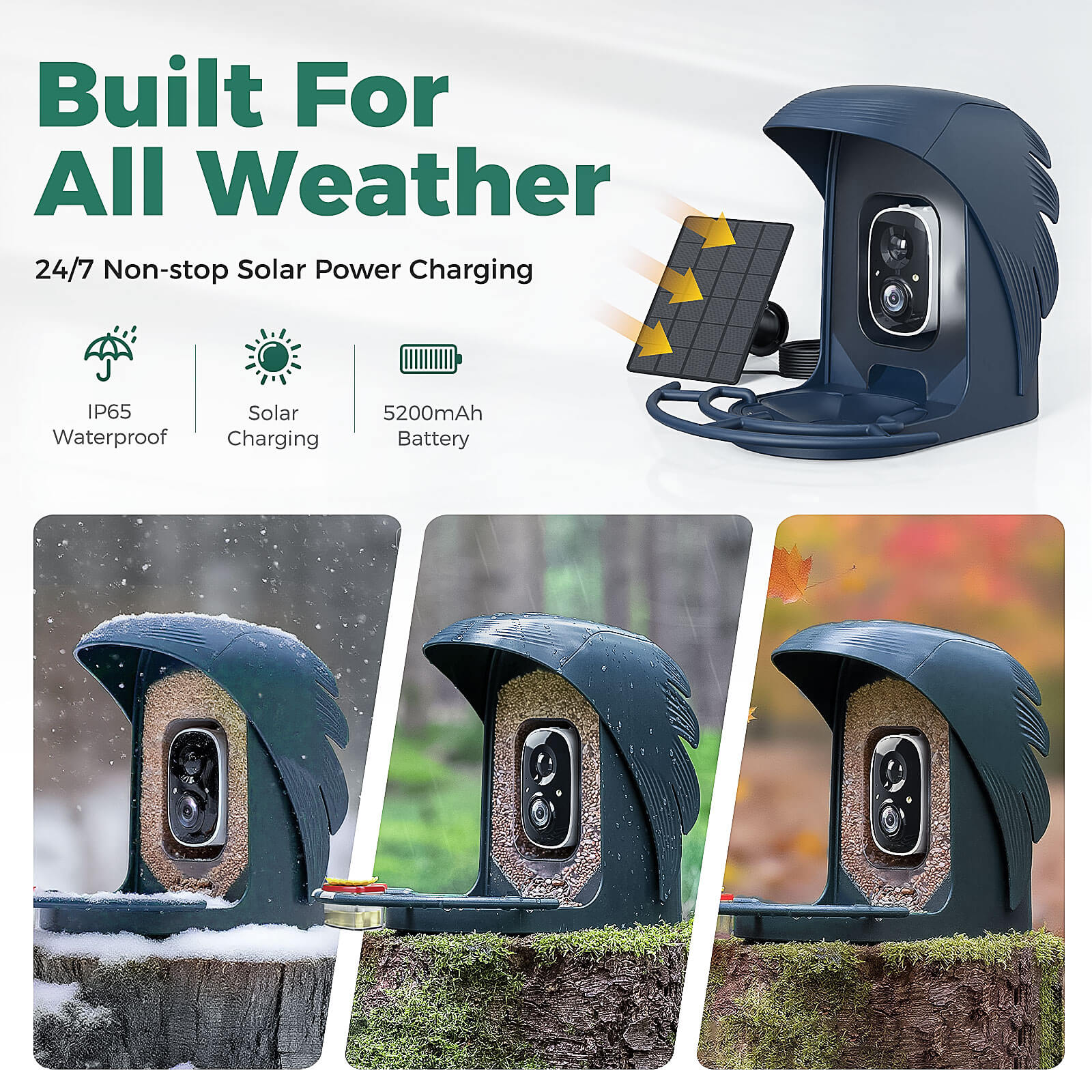 PerchMe Smart AI Bird Feeder & Adjustable Solar Panel Bracket Bundle