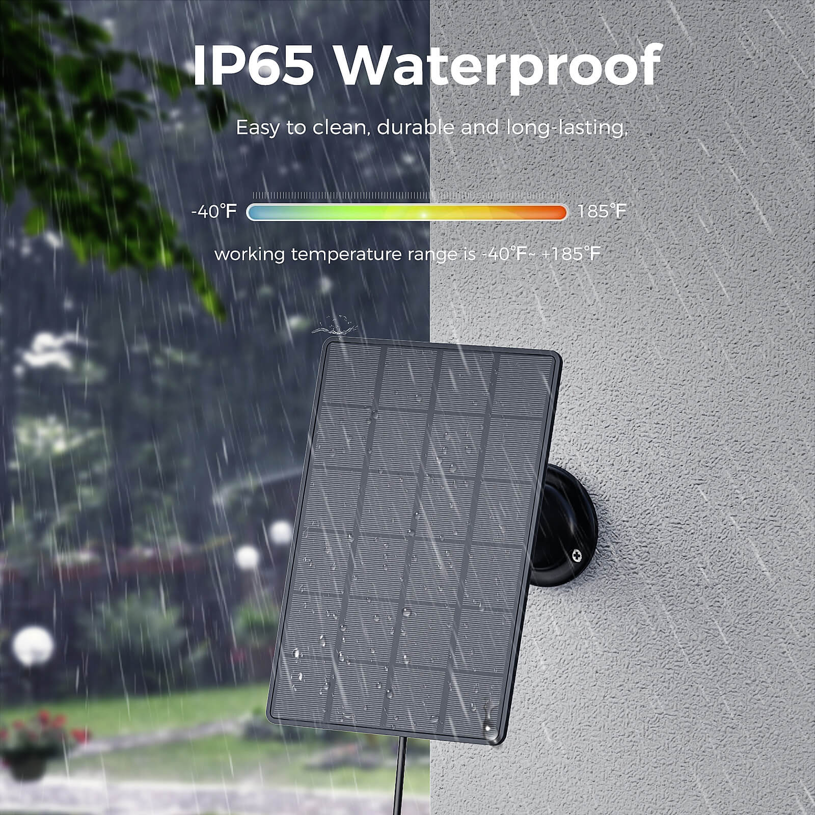 PerchMe Solar Panel for Bird Feeder Camera only, Type-C Charger, IP65 Waterproof for Outdoors, Continuously Power Supply, 360° Swivel Bracket