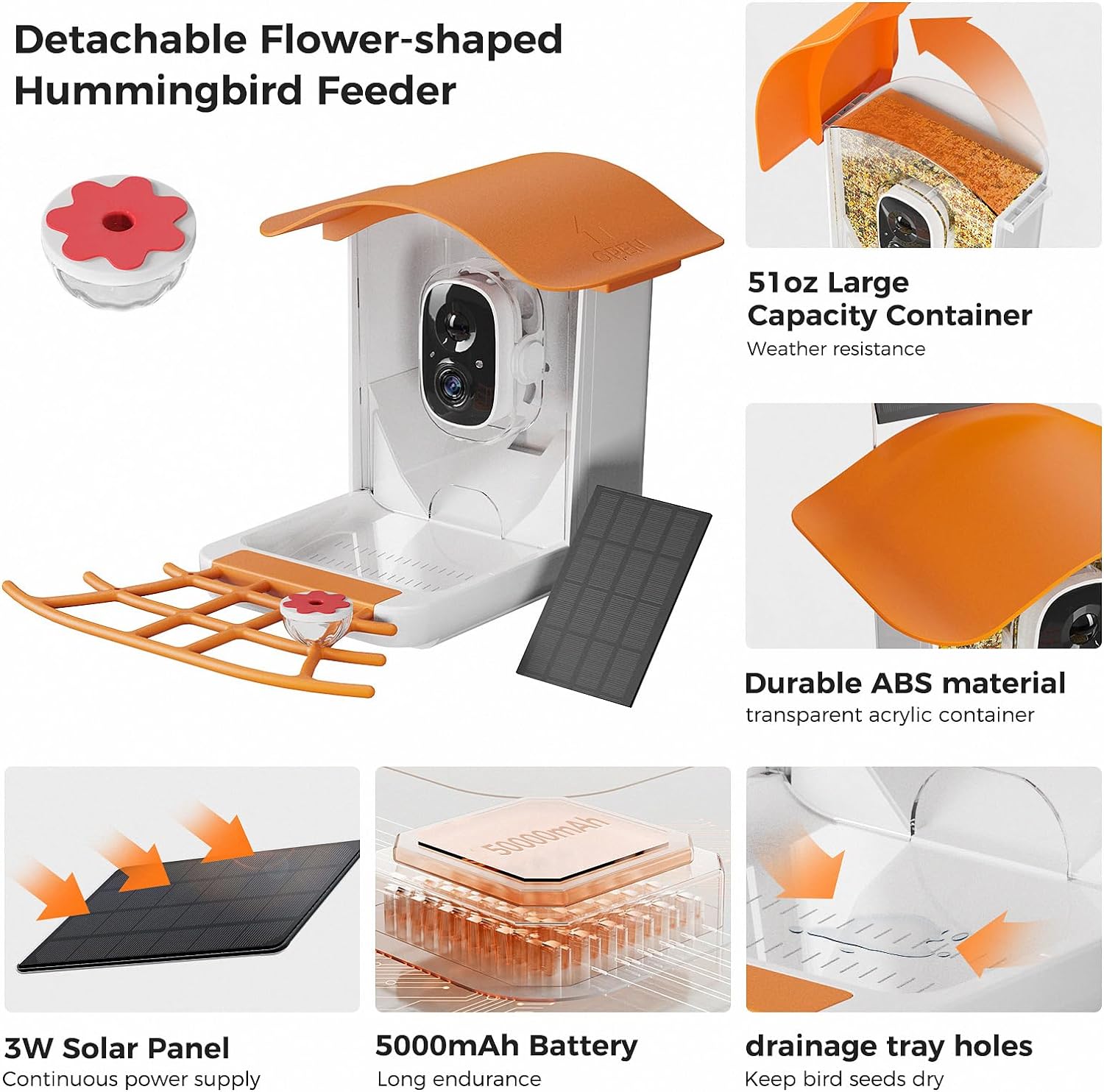 PerchMe Smart Bird Feeder Camera Wireless,2K,Solar Powered, AI Recognition, Auto Capture & App Notify