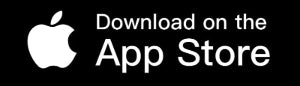 Apple App Store download logo with white text and Apple logo on a black background