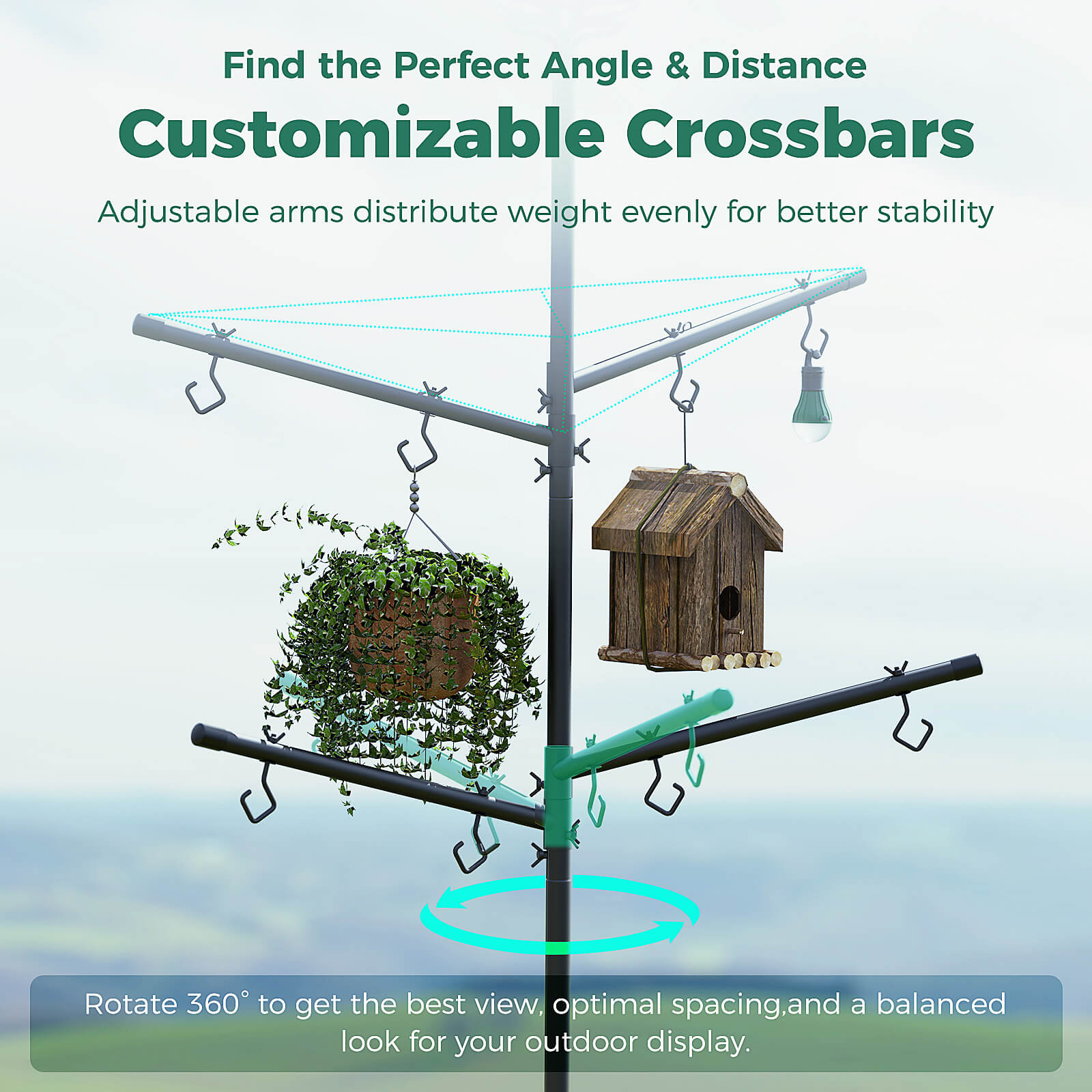 PerchMe Smart AI Bird Feeder & Pole Bundle - Solar-Powered 2K AI Camera + Heavy-Duty Adjustable Squirrel-Proof Bird Feeder Pole