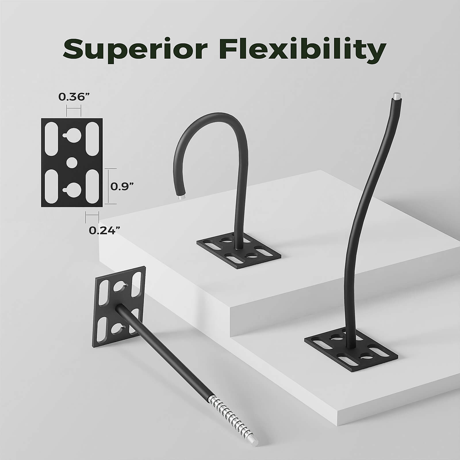 Solar Panel Mounting Bracket | Extended 10-inch Metal Gooseneck