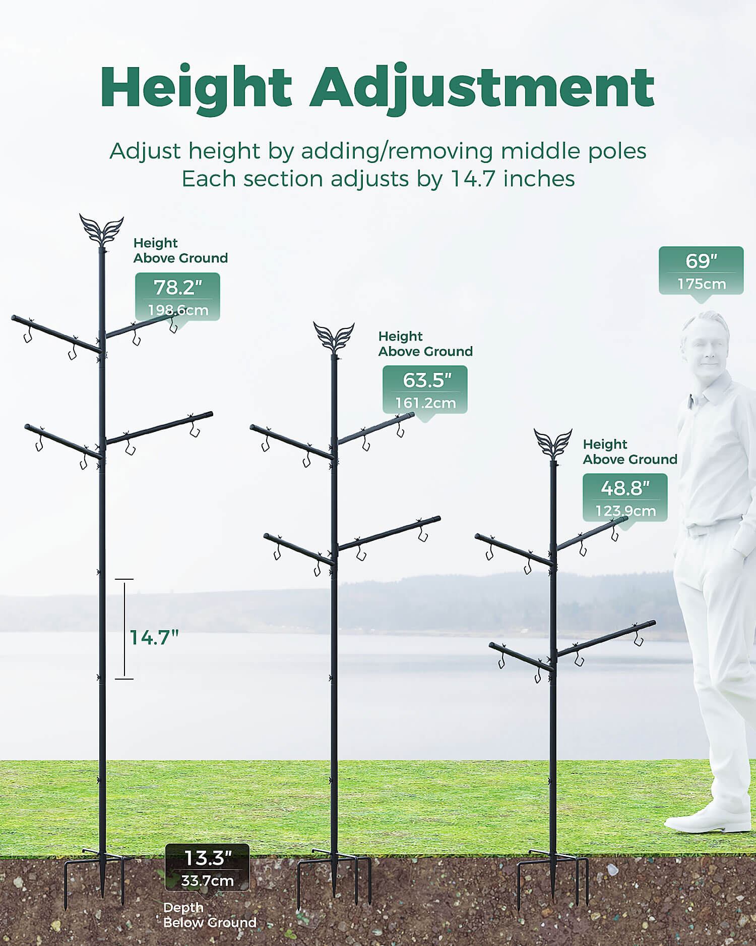 perchme Pole - Bird Feeder Pole
