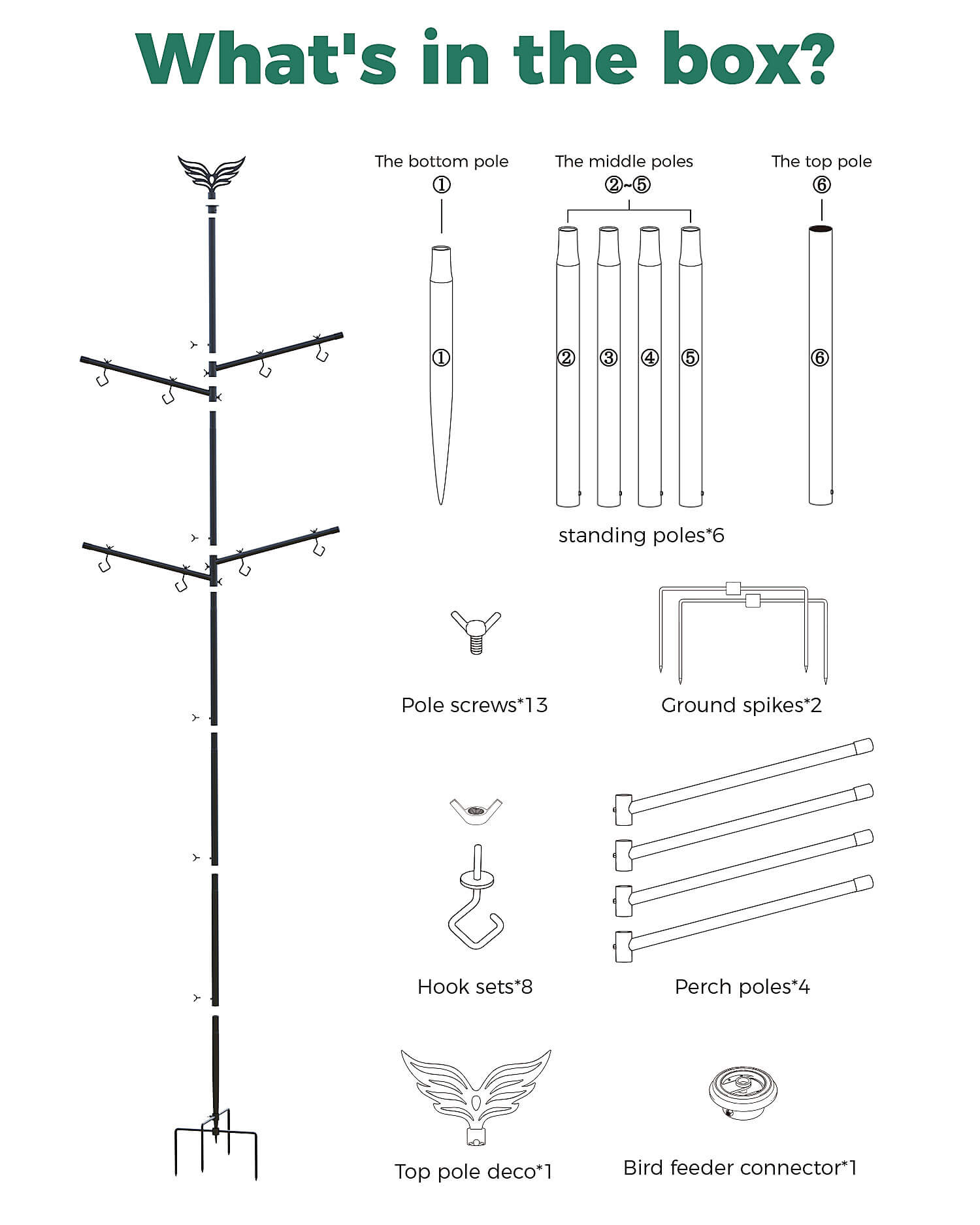 perchme Pole - Bird Feeder Pole