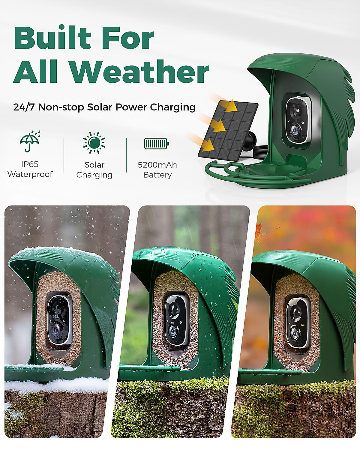 PerchMe Smart Bird Feeder with Camera,2K,AI Recognition,Solar Powered,Best Gift for Bird Lovers