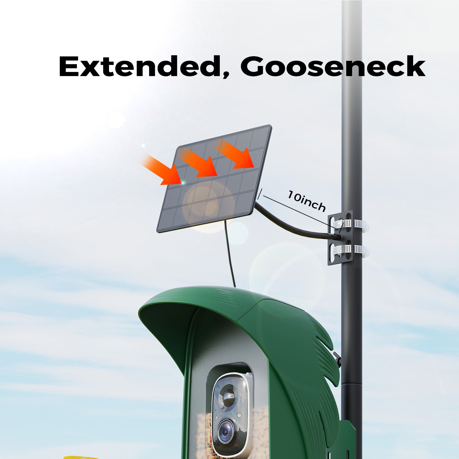 PerchMe Smart AI Bird Feeder & Adjustable Solar Panel Bracket Bundle